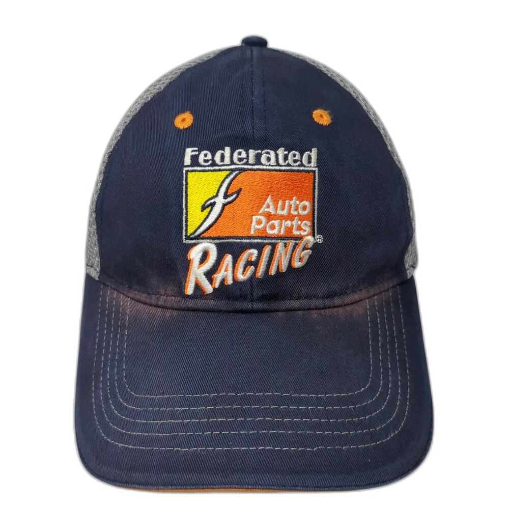 Cap America Federated Auto Parts Racing Blue Hat One Size Mesh Strapback Logo